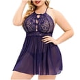 thumbnail image 1 of Ichuanyi Womens Swimsuits Clearance Women's Fashion Plus Size Sling Soild Sexy Lingerie Lace Bow Nightdress Ichuanyi Ichuanyi, 1 of 8