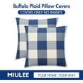 thumbnail image 6 of Pack of 2 Classic Farmhouse Buffalo Check Plaids Polyester Linen Soft Solid Dark Blue and White Decorative Throw Pillow Covers Home Decor Outdoor Cushion Case for Sofa Bedroom 16 x 16 Inch, 6 of 6