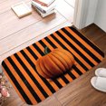 thumbnail image 5 of 1pc Pumpkin on Black and Orange Absorbent Non-Slip Bathroom Thickened Flannel Rug Decor,Soft,Quick Drying,Suitable For Indoor/outdoor Use,Bathrooms,Bedrooms,Kitchens,Terrace,Laundry Rooms,16"x24", 5 of 9