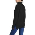 thumbnail image 3 of INSPIRE CHIC Women's Cable Knit Sweaters High Low Split Long Sleeve Turtleneck Jumpers, 3 of 5