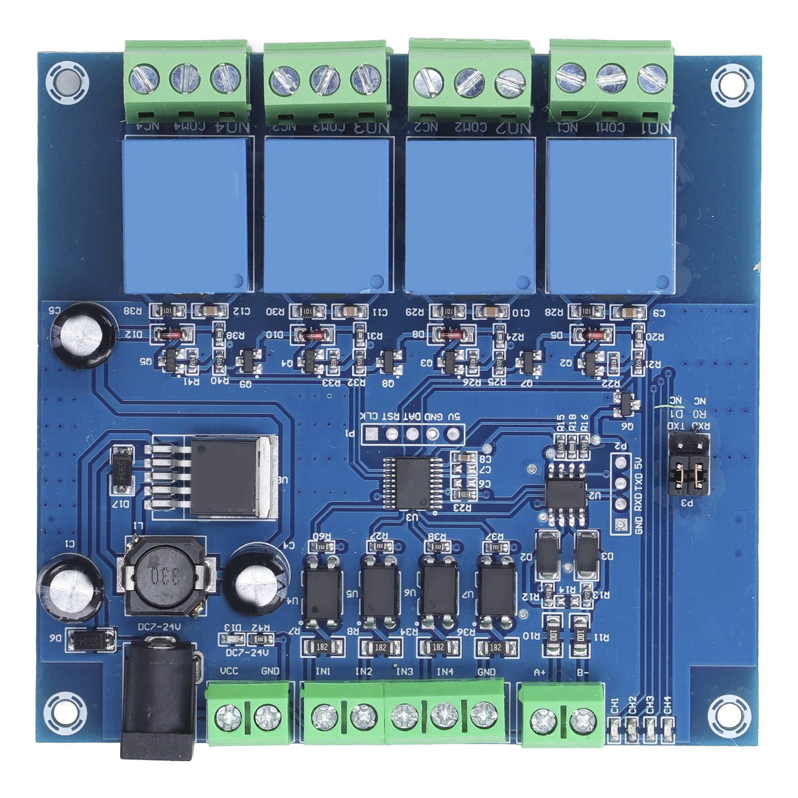4 Channel Relay Module, MAX485 Level Conversion Chip RTU Relays Board