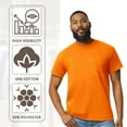 thumbnail image 6 of Gildan High Visibility DryBlend Work T-Shirt with Pocket Hi Vis Safety Short Sleeve Plain Tee (Safety Orange Pack 6, M), 6 of 7