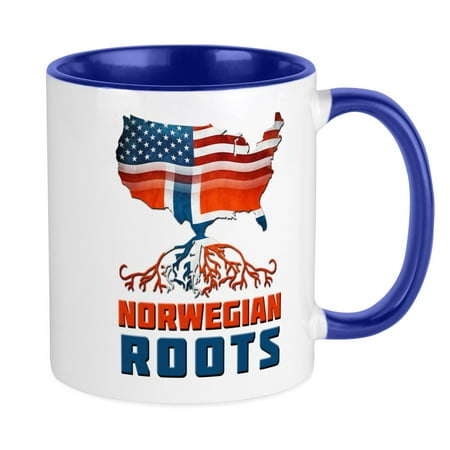 

CafePress - American Norwegian Roots Mug - Ceramic Coffee Tea Novelty Mug Cup 11 oz