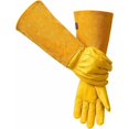 thumbnail image 2 of (jaune L)gants De Jardinage En Cuir Respirant Pour Homme Et Femme Avec Gant Anti-pine, Manches Longues En Cuir De Vache Pour Jardinier Et Fermier, 2 of 5
