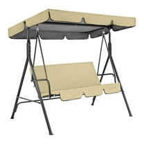 Ruroz Swing Waterproof Cover Swing Canopy Cover And Garden Chair Outdoor Sunscreen Garden Garden Swing Ceiling Cover Swing Seat Cover (66"x46",Beige)