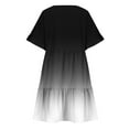 thumbnail image 4 of Erwazi Dresses for Women Summer V Neck Ruffle Sleeve A Line Tiered Flowy Casual Mini Beach Dress with Pockets, 4 of 5