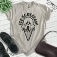 thumbnail image 2 of Ice Cream Horror T-shirt, Unisex Women's Men's Shirt, Halloween Spooky Season Novelty Gift, Light Silk Gray, Large, 2 of 6