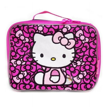 Hello Kitty Ribbons Lunch bag lunchbox black, New
