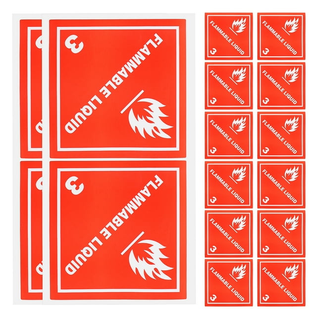 KAKOWELY fire paint labels 100pcs Shipping Labels Transport Stickers Adhesive Stickers Dangerous Goods Warning Labels Red Paper Labels For Shipping Hazardous Materials