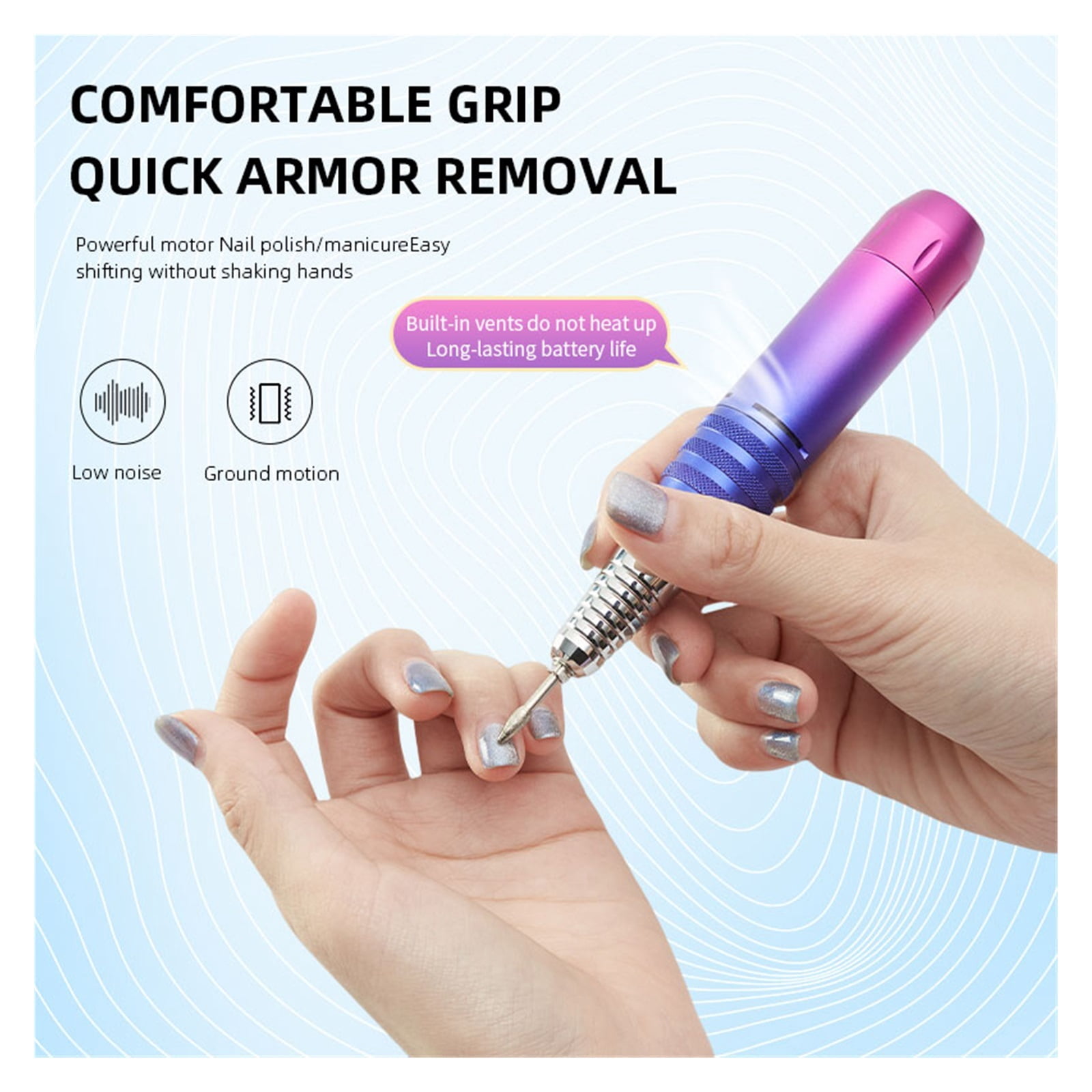 35000RPM Professional Nail Drill Manicure Machine, Electric File Nail Sander With LED Display For Gel Removing Nail Polish Pen ,Low Noise