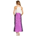 thumbnail image 2 of Sakkas Maran Women's Boho Embroidery Skirt with Lace Elastic Waist and Pockets - Purple - Plus Size, 2 of 5