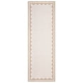 thumbnail image 4 of Nanan 2'x6' Scalloped Edge Area Rug, Machine Washable Low-Profile Woven Carpet, Non-Slip Soft Textured Rug for Living Room Bedroom Nursery Home Decor,Beige, 4 of 7