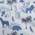 thumbnail image 1 of oneOone Velvet Medium Blue Fabric Tropical Animal Fabric For Sewing Printed Craft Fabric By The Yard 58 Inch Wide, 1 of 4