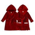 thumbnail image 2 of Vestido de noche rojo de Navidad, pijamas, ropa para niños, ropa de dormir de terciopelo cálida de invierno para bebés, niñas y niños, trajes de manga larga para niños, 2 of 4