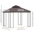 thumbnail image 3 of Outsunny Toit de Jardin 3 m X 3 m, Couleur Café, 3 of 9