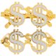 thumbnail image 1 of 2 gafas de fiesta divertidas con forma de dólar para disfraz de fiesta, accesorios de fotos (doradas), 1 of 8