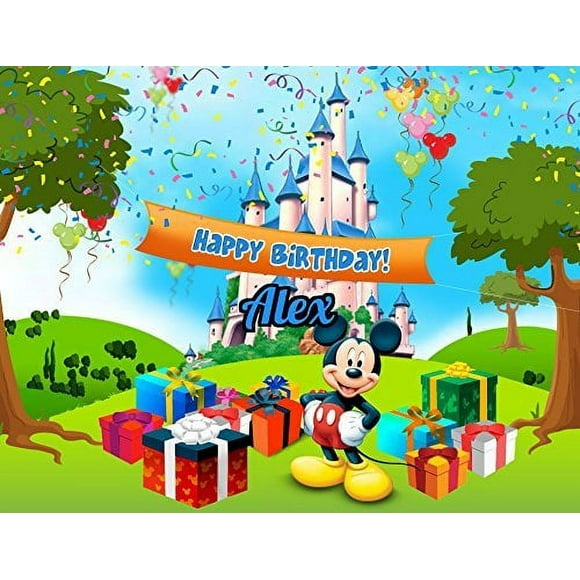 Mickey Mouse Happy Birthday Edible Cake Topper Image