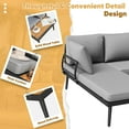 thumbnail image 4 of Homall Patio Conversation Set Outdoor Sofa Metal L-shape Patio Sofa with Cushion, Gray, 4 of 7
