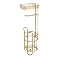thumbnail image 6 of mDesign Steel Free Standing Toilet Paper Holder Stand and Dispenser - Soft Brass, 6 of 6