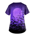 thumbnail image 3 of LINMOUA Plus Size Halloween Printed Working Uniform Tops For Women V-Neck Short Sleeve T-Shirts Workwear Tee With Pockets, 3 of 4