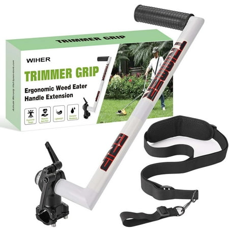 Wiher Upgraded Weed Eater Handle, Ergonomic String Trimmer Handle, with Trimmer Shoulder Harness, Weed Eater Handle Extension for Trimming, Lawn Care and Landscaping, White