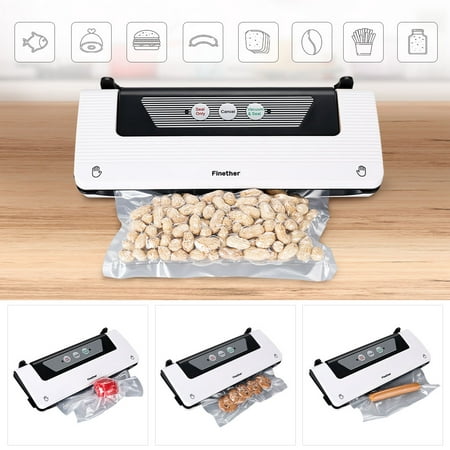 Finether Vacuum Sealer Food Storage Saver Food Sealing Machine for Home Kitchen Sous Vide Cooking 1 Roll Bag Included 3 years warranty Great Space Saver for your Freezer