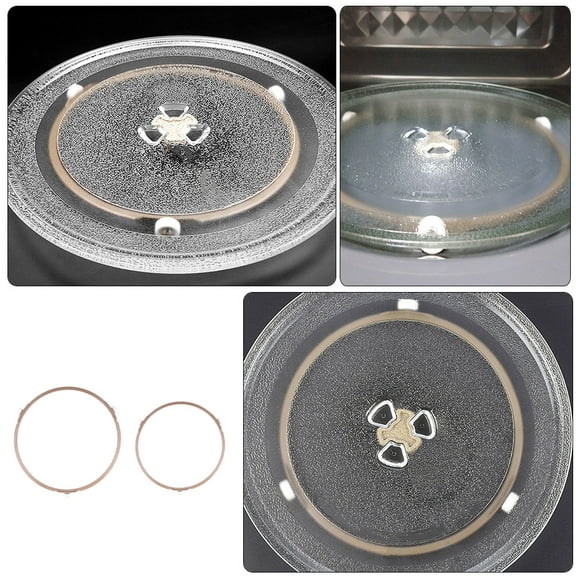 Stri 2 Pcs Microwave Glass Turntable Plates Plastic Support Tray Wheel Ring Turntable Holder