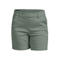 thumbnail image 2 of Tiqkatyck Womens Shorts Clearance, Women's 2024 Summer Solid Color Casual High Waisted Versatile High Elastic Twill Shorts Workout Shorts Women Biker Shorts Women Green XXL, 2 of 6