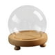 thumbnail image 2 of Campana redonda de vidrio transparente, contenedor decorativo tipo cúpula con base de madera, caja para bolas de nieve para figuras, flor de recuerdo. diámetro 10cm, 2 of 8