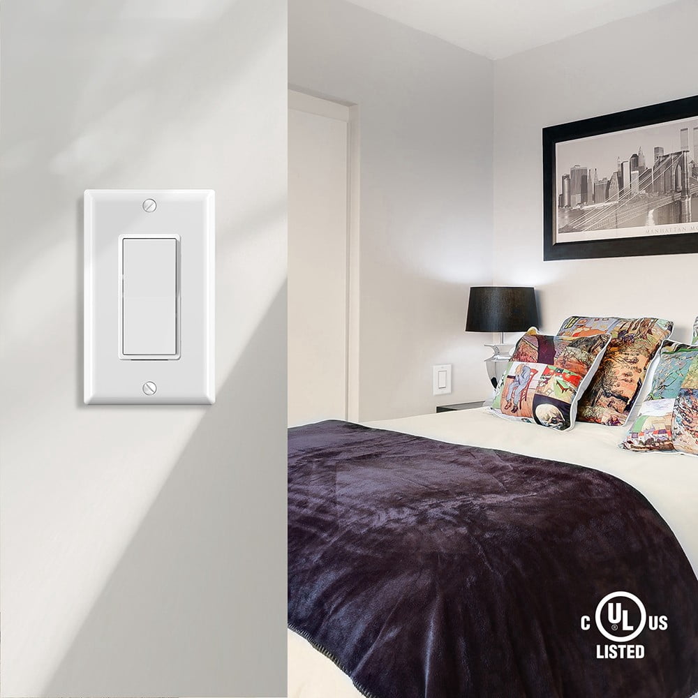 Hyper Tough 3-Way Self-Grounding Rocker Switch, 15 Amps, Impact Resistant, Paddle Design, White