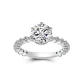 thumbnail image 4 of Bow Jewelry 1.97 Ct Round Cut Moissanite Ring for Her - 14K White Gold Plated Wedding Rings - Unique Hidden Halo Ring for Women - Perfect for Party Wear - Celebrate Your Love with Timeless Style, 4 of 9