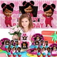 thumbnail image 6 of Boss Baby Africa Girl Birthday Party Supplies Balloons Paper Plates Decoration Cake Topper Decor Tableware Banner Backdrop, 6 of 7