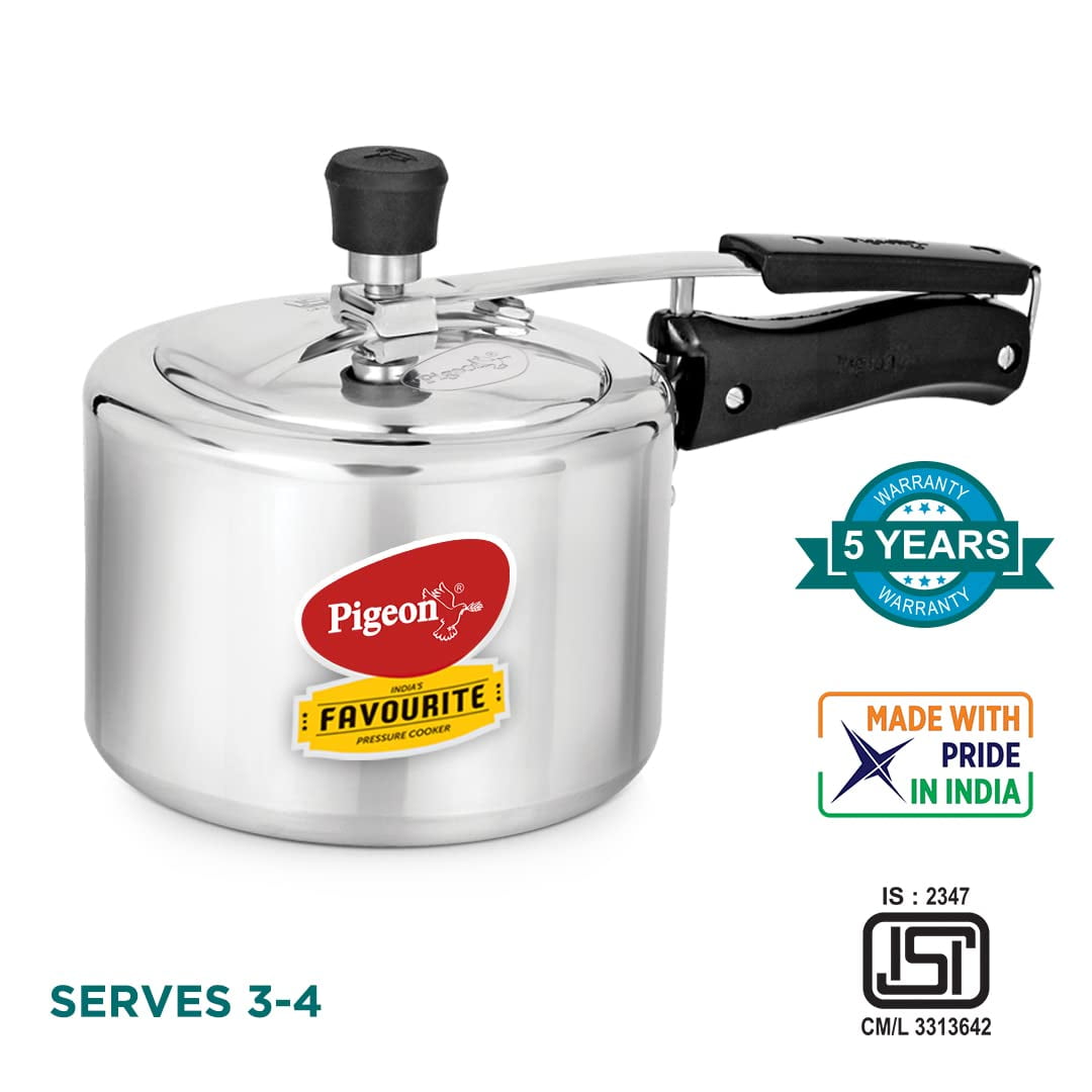 Pigeon By Stovekraft 12091 Favourite Aluminum Induction Base Pressure Cooker With Inner Lid 3 Litres Silver Walmart