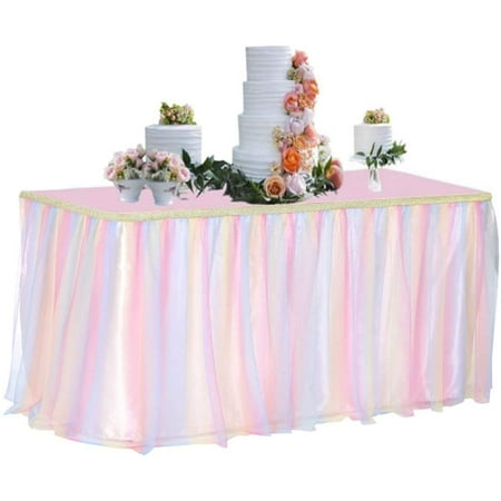 

Table Skirt Elastic Tutu Table Skirt 6FT for Round or Rectangle Table Adjustable Tulle Table Skirt for Birthday Wedding Anniversary Picnic Family Party Decoration Pink