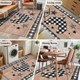 thumbnail image 6 of 4x6 Washable Area Rug, Farm Animals Non-Slip Rectangle Rug for Living Room Office, Star Hen Brown Wood Striped Black Plaid Indoor Accent Floor Mat for Home Decor, 6 of 9