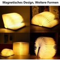 thumbnail image 4 of Wooden Folding Book Light, Magnetic LED Book Lamp, Decorative Lights/Night Lights, USB Rechargeable Desk Lamp, Perfect Gift for Women/Parents/Kids (White Maple), 4 of 4