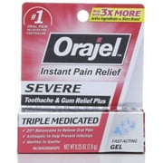 Orajel Maximum Strength Cooling Gel For Severe Toothache 0.25 oz (Pack of 2)