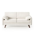 thumbnail image 3 of 64.5"W Chenille Loveseat Sofa Couch with Padded Arms for Living Room, Bedroom, Apartment and Small Space, Beige, 3 of 7