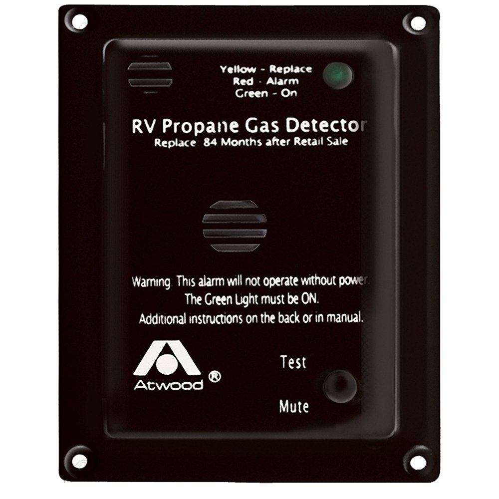 31014 RV Propane Gas Detector 12V DC, Black, Alerts you to