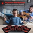 thumbnail image 4 of Gymax 9 Pads Electronic Drum Set Roll Up Drum Kit w/ MIDI & Dual Stereo Speakers Red, 4 of 10
