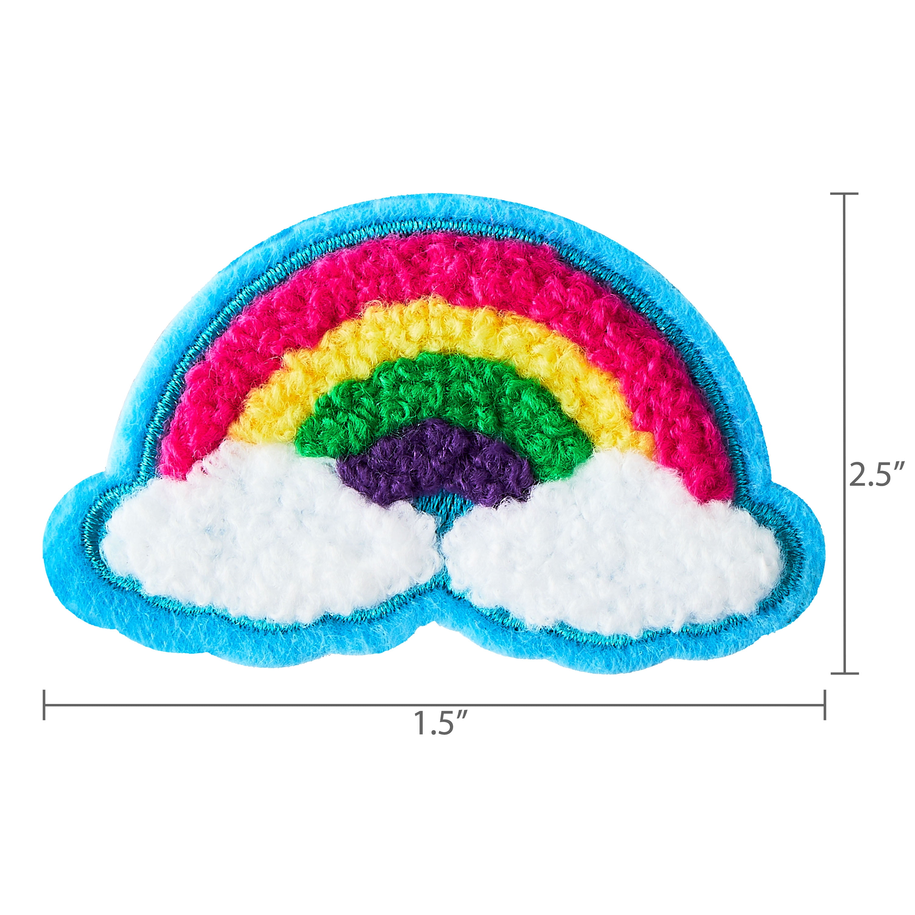 Pen+Gear Chenille Patch Stickers, 4 Count, Star, Rainbow, Paw, Heart, For Backpacks, Lunch Kits and Students