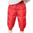 thumbnail image 2 of LOCHEX Toddler Baby Boys Girls Trousers Casual Solid Color Warm High Waist Pants Newborn Fall Winter Cotton Pants,Red,3-4T, 2 of 7