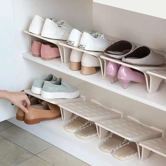 4 Pack Shoe Organizer for Shelves, 10x 8.7, for Heels Under 4.7"