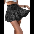 thumbnail image 3 of Mini Shorts con Volantes y Cintura Alta para Mujer Bonitos Shorts Cortos Escalonados con Shorts Debajo Negro L, 3 of 10