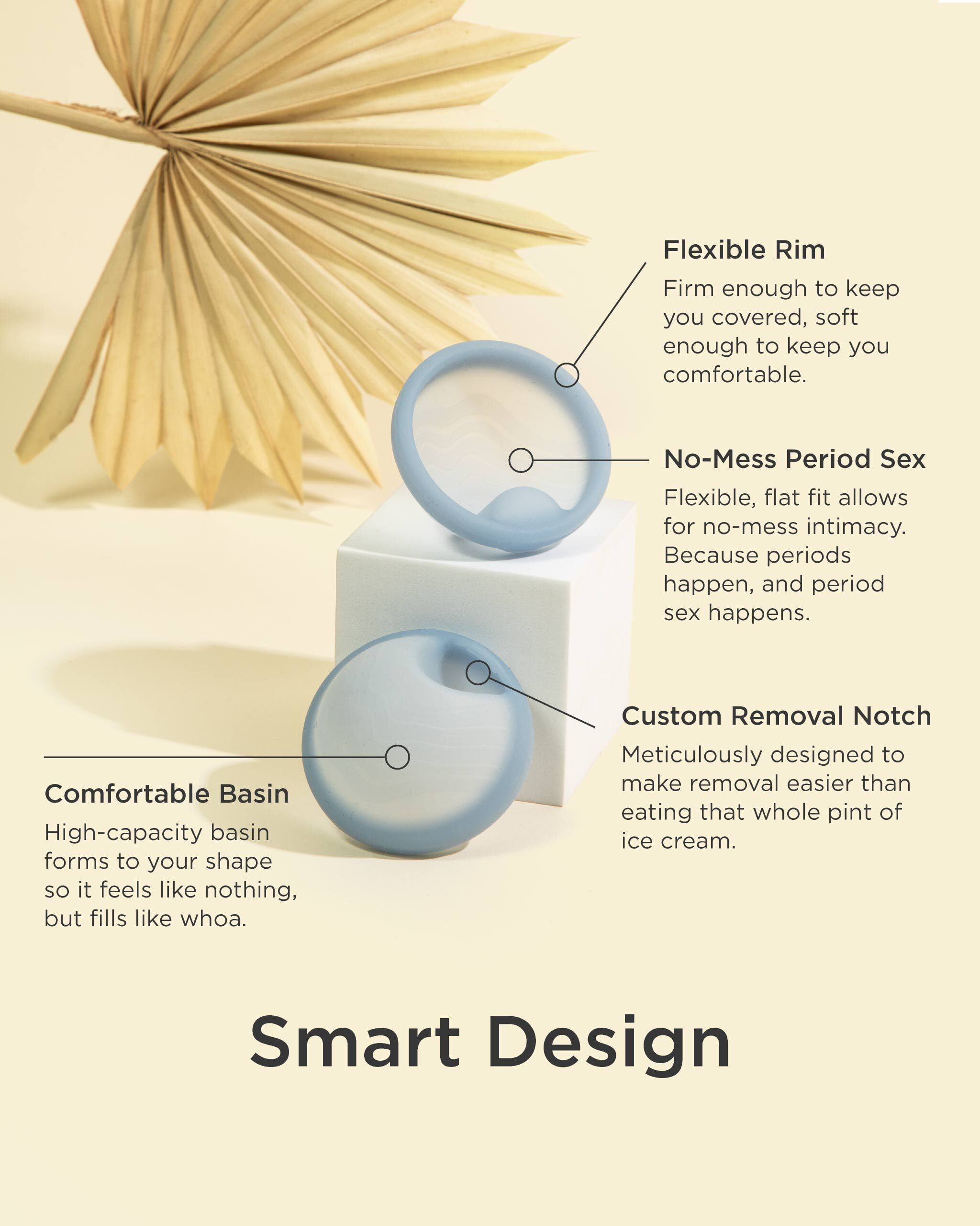 Saalt Menstrual Disc Size Small - Soft, Flexible, Reusable Medical-Grade Silicone - Wear 12 Hours - Removal Notch - Made in USA