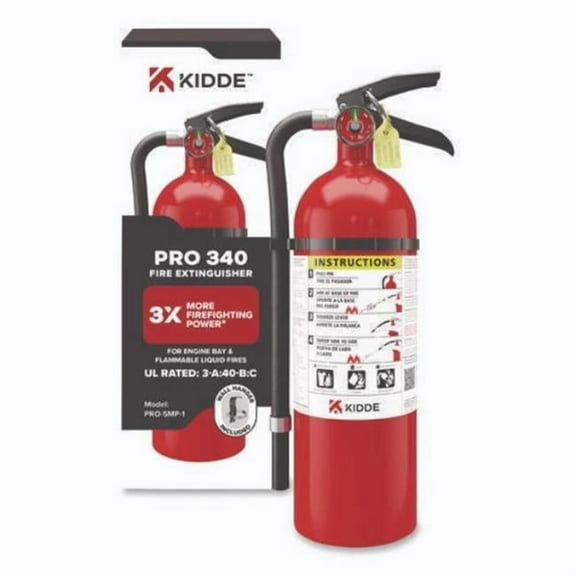 Kidde KID21032143 Pro-5MP Series Fire Extinguisher with Bracket & Metal Strap - 5.5 lbs