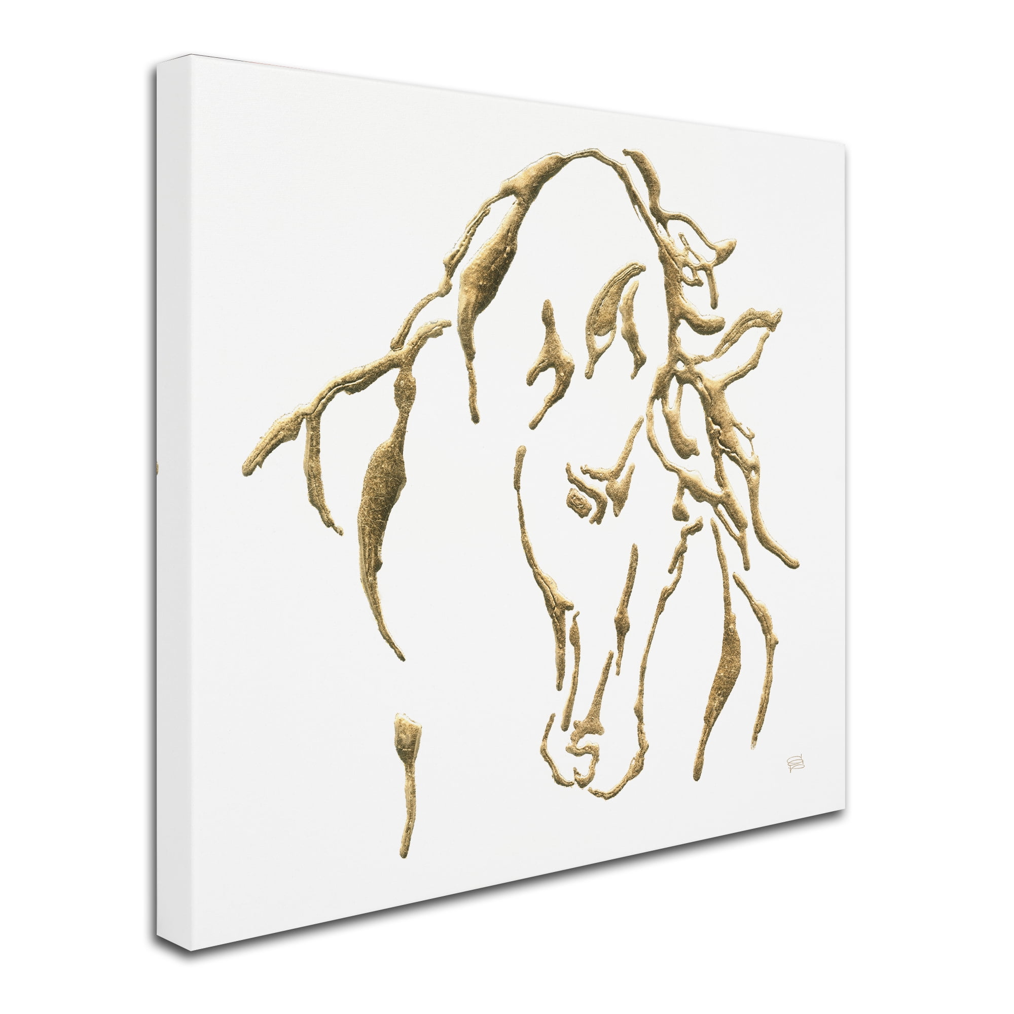 Trademark Fine Art 'Gilded Stallion on White' Canvas Art by Chris Paschke