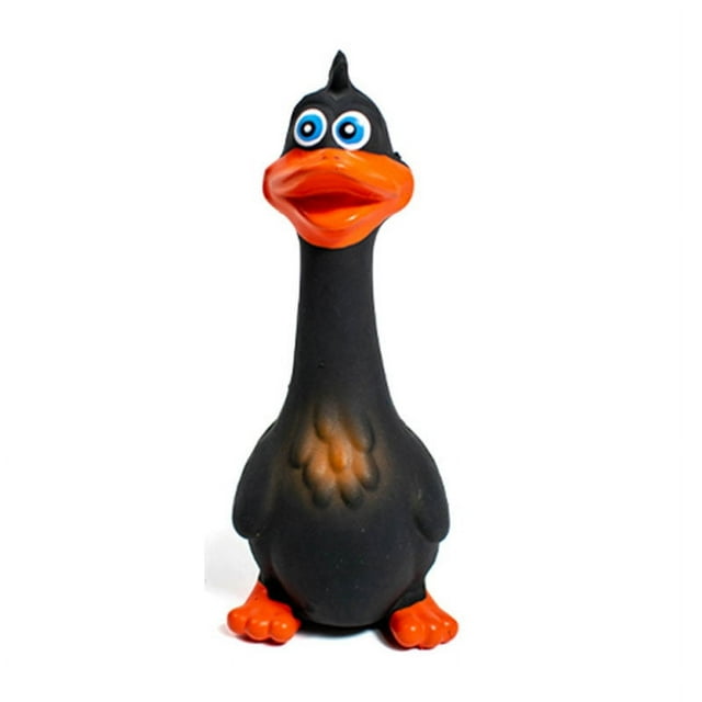 Juguetes de látex para pollos, resistentes a las mordeduras y al rechinamiento de dientes, con dibujos animados, interactivos y chirriantes para mascotas, color negro
