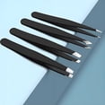 thumbnail image 3 of 4-pcs Stainless Steel Eyebrow Tweezers Set for Women Travel&Home Kit,Professional Hair Pluckers Professional Eyebrow Shaping Beauty Kit Black, 3 of 8