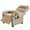 Brown rattan + khaki cushion, variant on Adjustable Reclining Patio Chair with Footrest – Outdoor Wicker Rattan Sun Lounger, Removable Khaki Cushion, Turn Over-Up Side Table, Brown Rattan + Khaki Cushion